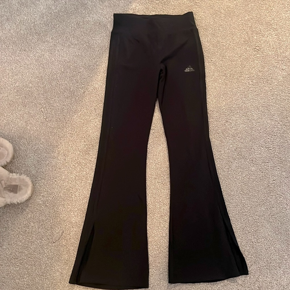 NWT Girls Size Large Black Adidas Slim Fit Flare Leggings
